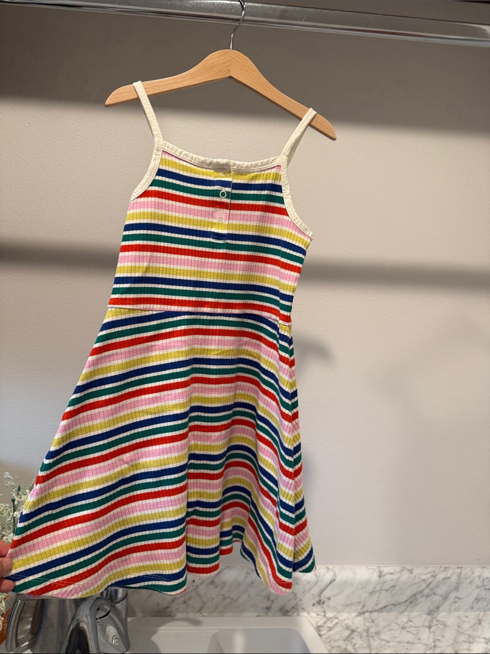 Girls' Rainbow Stripe Tank Dress - Multicolor